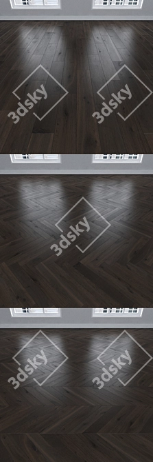 Oak Coffee Parquet - Herringbone, Linear & Chevron 3D model image 2