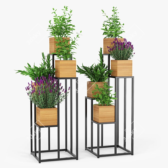 Quadrant Plant Display Stand 3D model image 1
