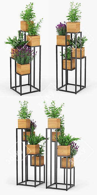 Quadrant Plant Display Stand 3D model image 2