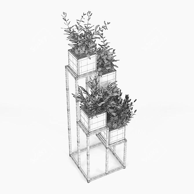 Quadrant Plant Display Stand 3D model image 3