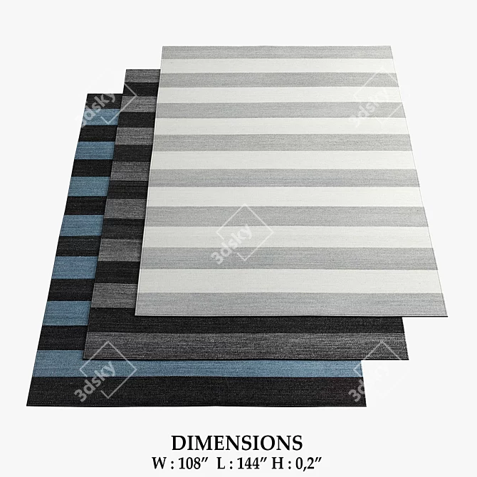 Fabula Living Iris Rugs - Stylish and Versatile 3D model image 1