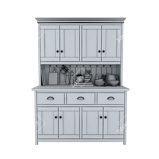 Modern Kitchen Cabinet Set 3D model image 3