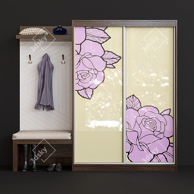 Modern Entryway Wardrobe 3D model image 1