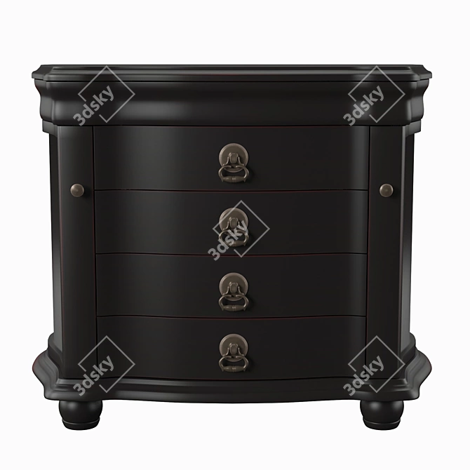 Exquisite Chinese Jewelry Box 3D model image 3