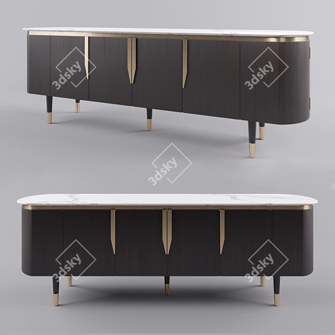 Elegant Cestino Sideboard by Dorya 3D model image 1