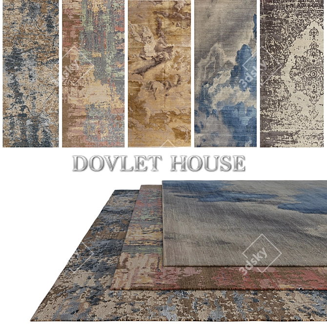 DOVLET HOUSE Carpets Set (5pcs) - Part 298 3D model image 1