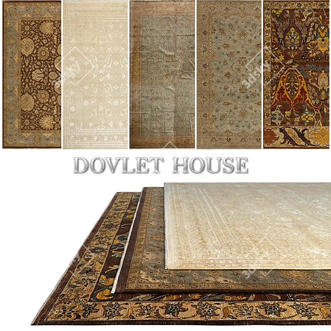 Luxury Carpets by DOVLET HOUSE (Set of 5) 3D model image 1