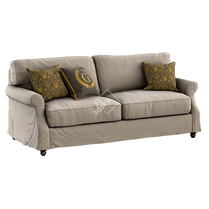 Elegant Tifton Slipcover Sofa 3D model image 1