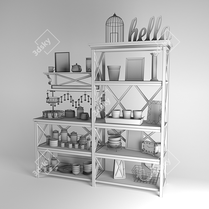 Elegant Shelf Decor: Enhance Your Space 3D model image 3