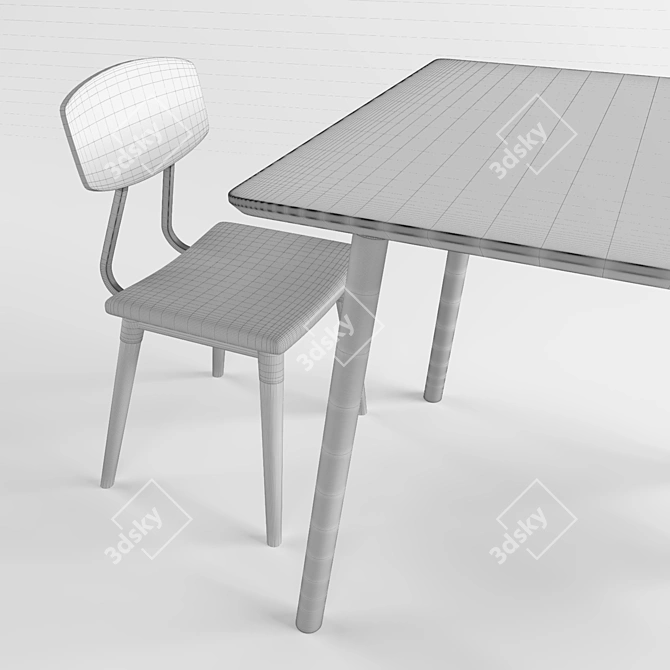 Elegant Copine Table Set 3D model image 3