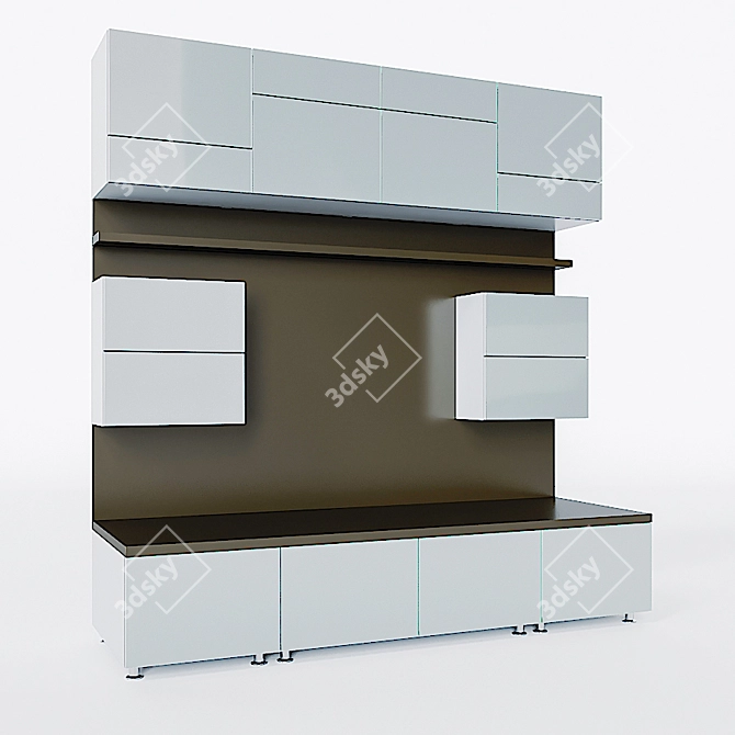 Modern TV Cabinet - Corona & Vray Versions - Textures Included 3D model image 1