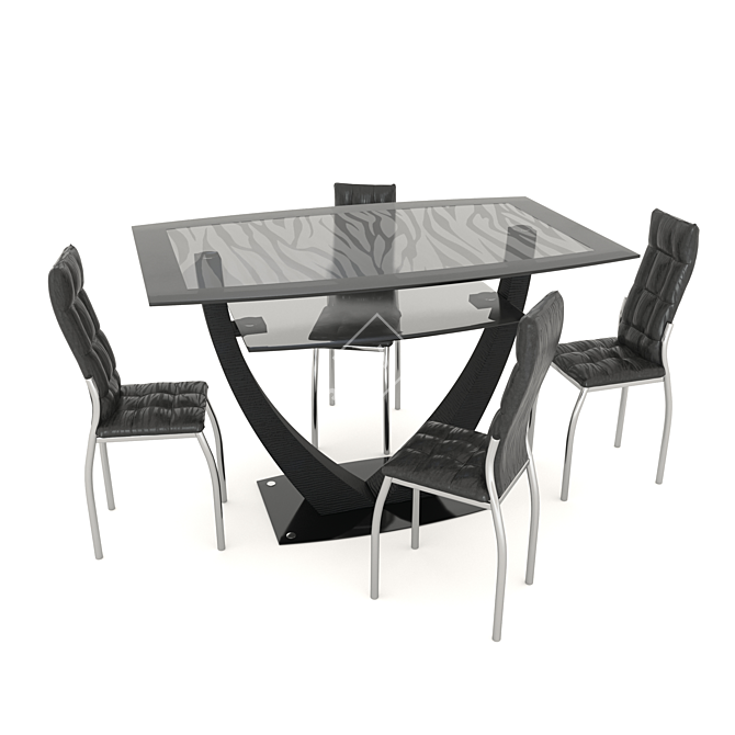 Modern Steffani Chair & Sagrada Table Set 3D model image 1