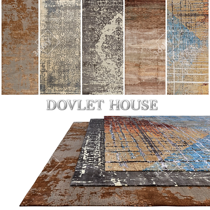 Luxurious Carpets 5pc Set by DOVLET HOUSE 3D model image 1