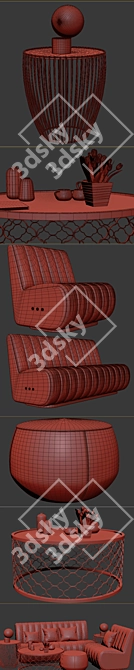 Sophia Sofa and Armchair Set: Elegant and Comfortable 3D model image 3