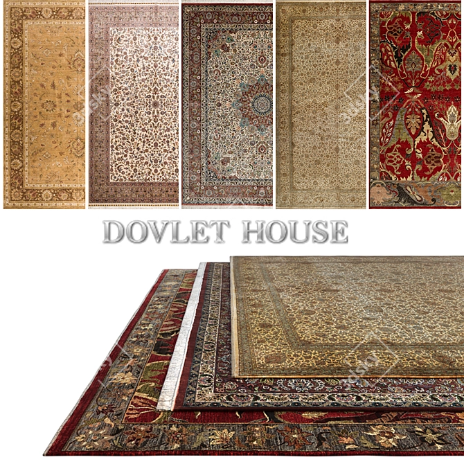 Luxury Carpets Set by DOVLET HOUSE (5-Piece Set) 3D model image 1