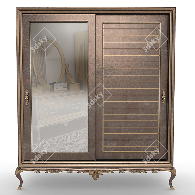 Modern Vendeik Wardrobe - Sleek and Spacious 3D model image 1