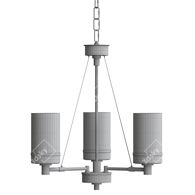 Contemporary Urban Swag Chandelier 3D model image 2