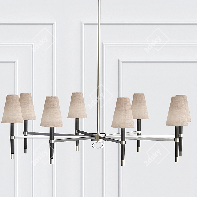 Elegant Ventana Oval Chandelier 3D model image 1