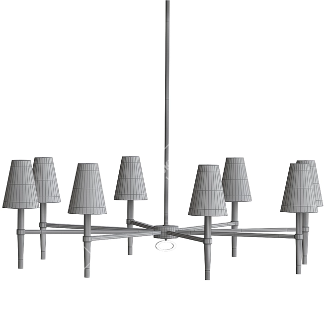 Elegant Ventana Oval Chandelier 3D model image 2