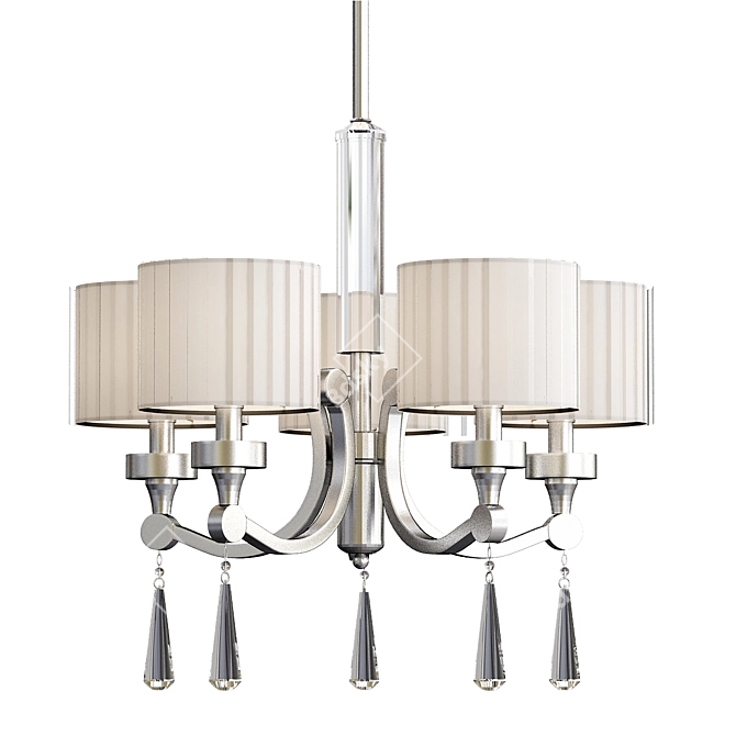 Elegant Crystal Chrome Chandelier 3D model image 1