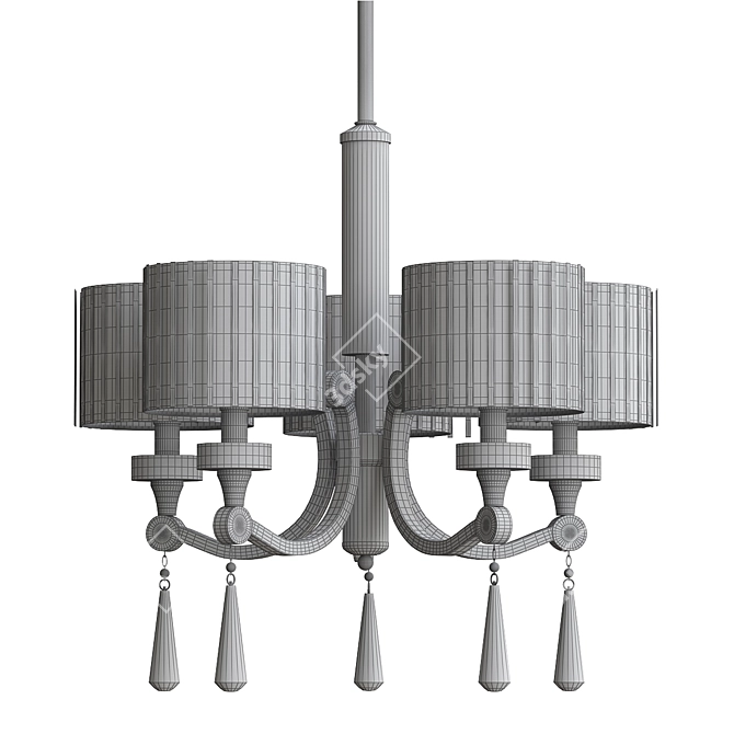 Elegant Crystal Chrome Chandelier 3D model image 2