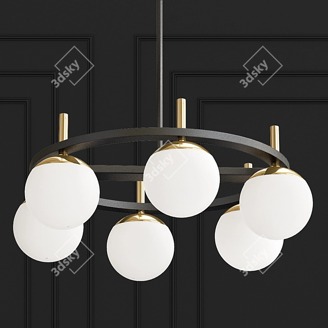 Elegant Alluria Pendant: Weathered Black 3D model image 1