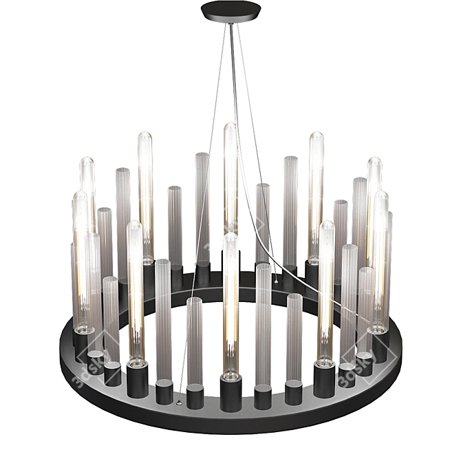 Ocular 6-Light Bronze Chandelier 3D model image 1