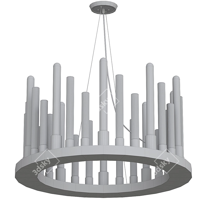 Ocular 6-Light Bronze Chandelier 3D model image 3