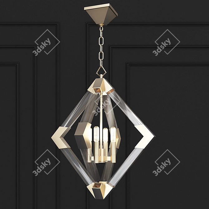 Elegant Lyons Pendant: Aged Brass 3D model image 1
