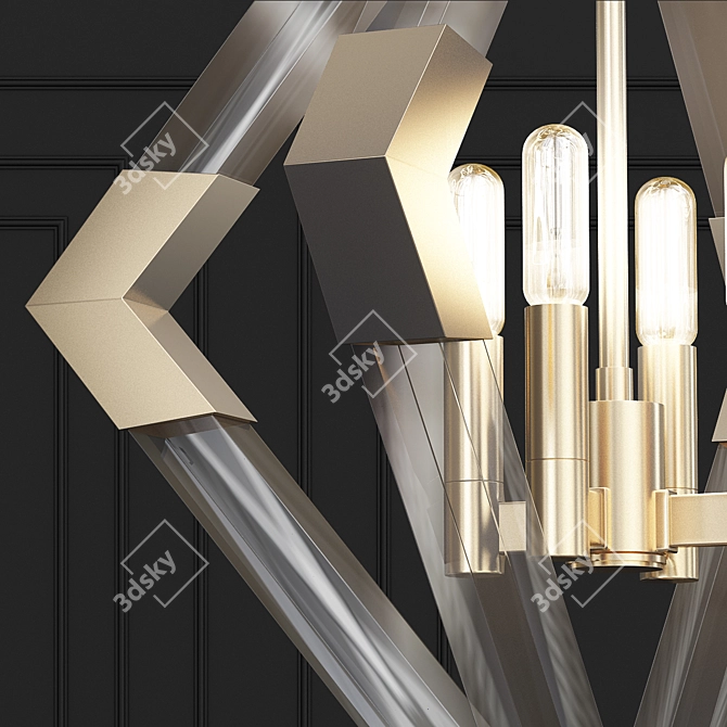 Elegant Lyons Pendant: Aged Brass 3D model image 2