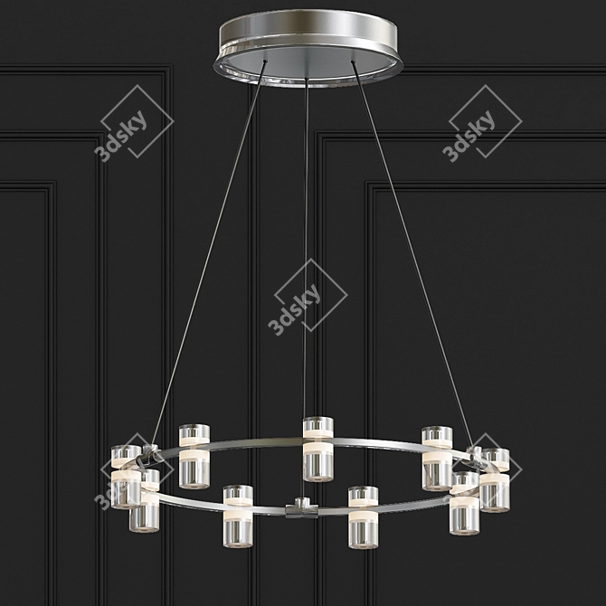 Elegant Chrome Netto Chandelier 3D model image 1