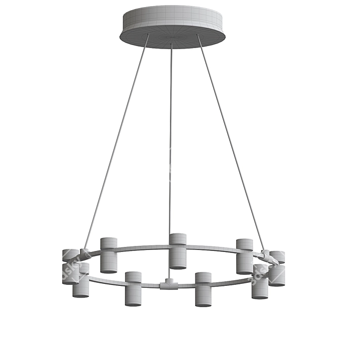 Elegant Chrome Netto Chandelier 3D model image 2