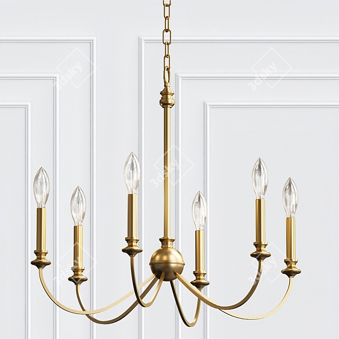 Winter Gold Alexander Chandelier 3D model image 1