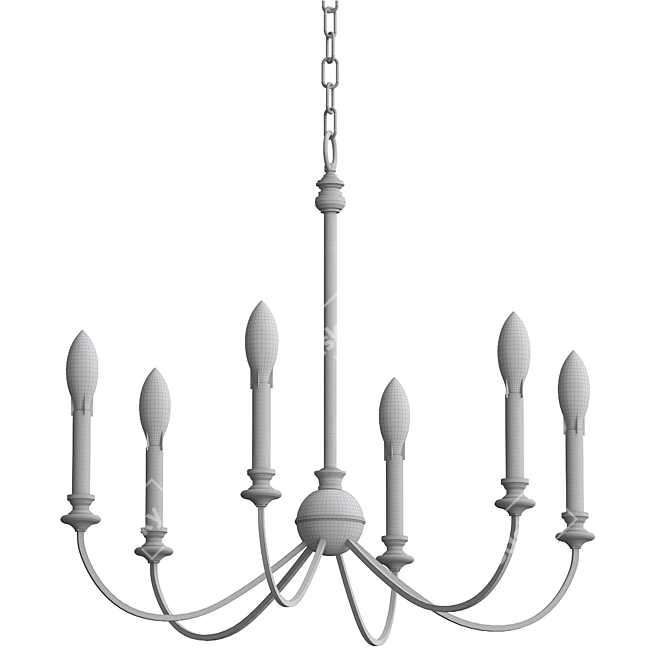 Winter Gold Alexander Chandelier 3D model image 2