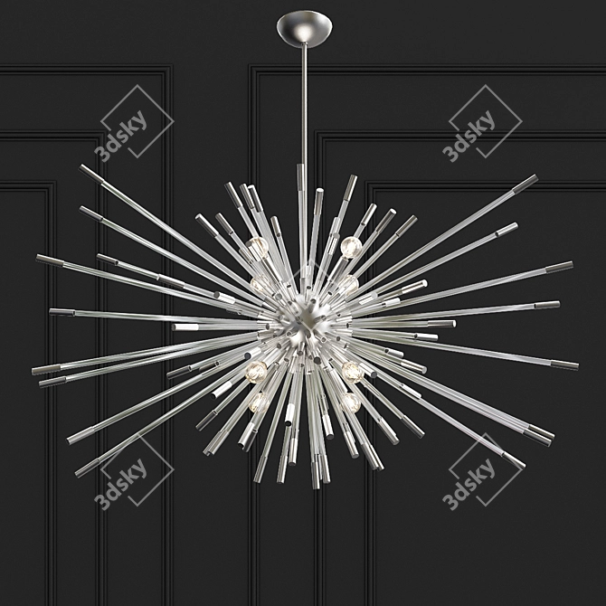 Andromeda Chandelier: Polished Nickel, Clear Shade 3D model image 1