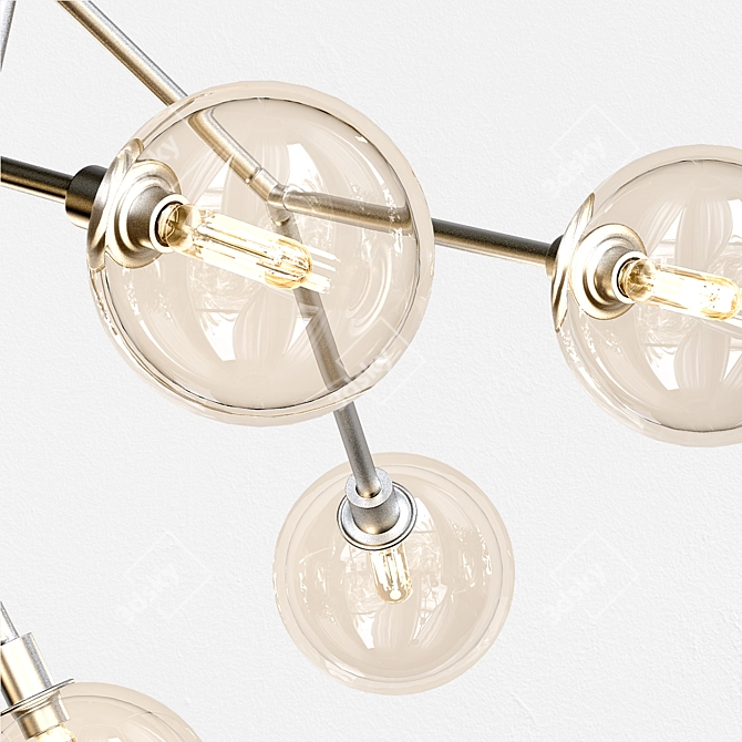 Sycamore Chandelier: Elegant Illumination at 45 Watts 3D model image 2