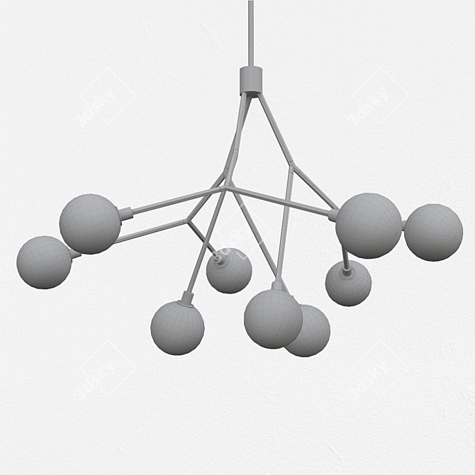 Sycamore Chandelier: Elegant Illumination at 45 Watts 3D model image 3