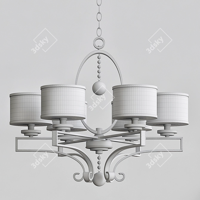 Silver Sparkle Rosendal Chandelier 3D model image 2