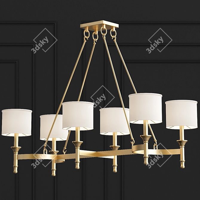 Fairmont Linear Chandelier: Elegant, Modern Lighting 3D model image 1