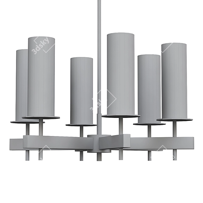 Sleek Tuxedo Chandelier by Sonneman 3D model image 2