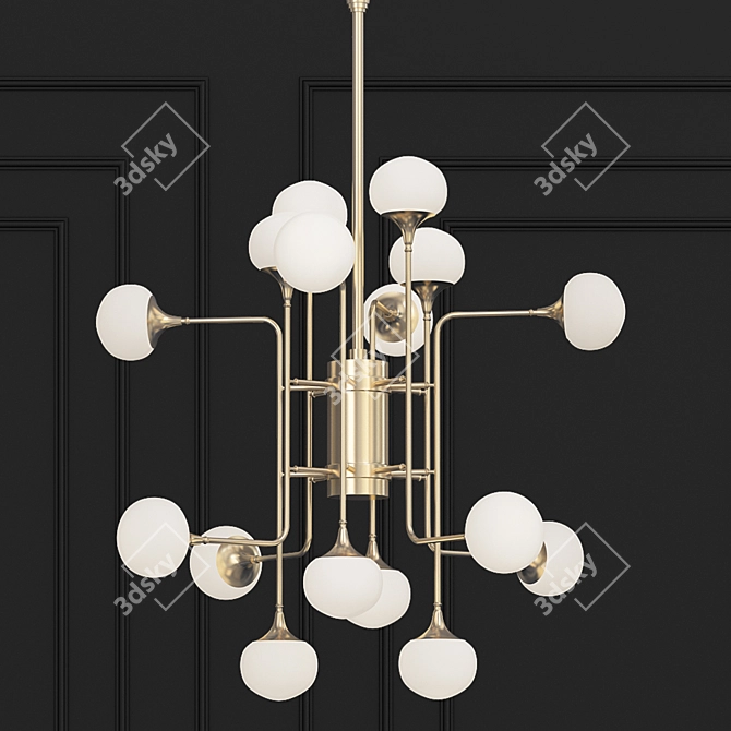 Opal Glass Fleming Chandelier 3D model image 1