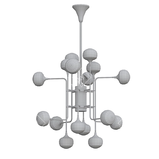 Opal Glass Fleming Chandelier 3D model image 2