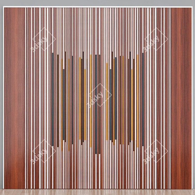 Elegant 3D Wall Panel 3D model image 1