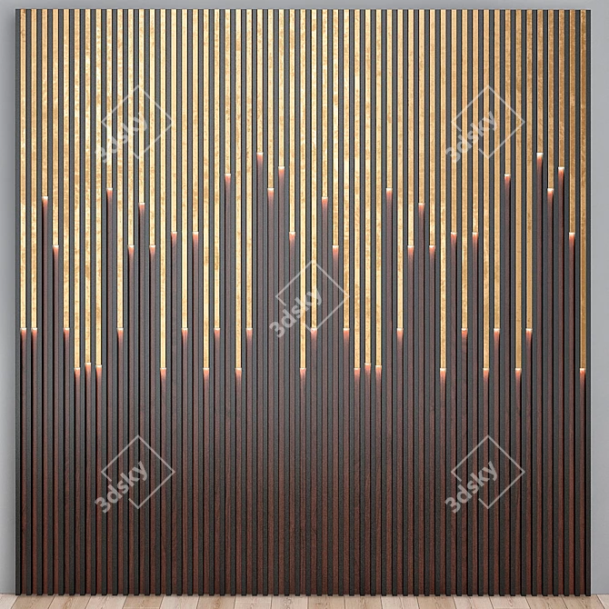 Elegant 3D Wall Panel 3D model image 1