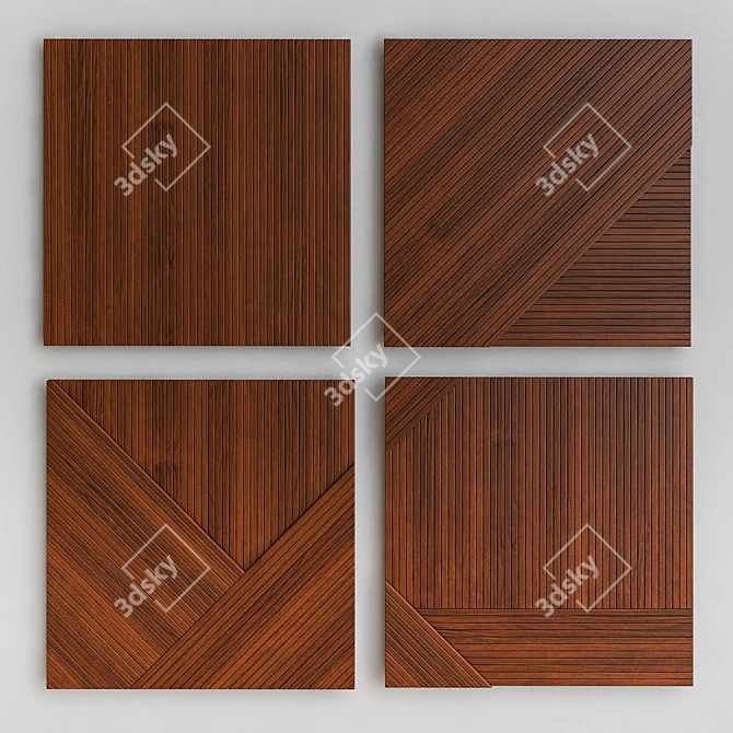 Elegant 3D Wall Panel 3D model image 1