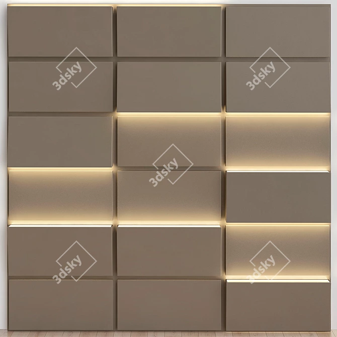 3D Decorative Wall Panel 3D model image 1