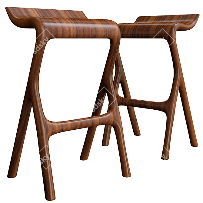 Umthi Barstool: Elegant and Comfortable Seating Solution 3D model image 1