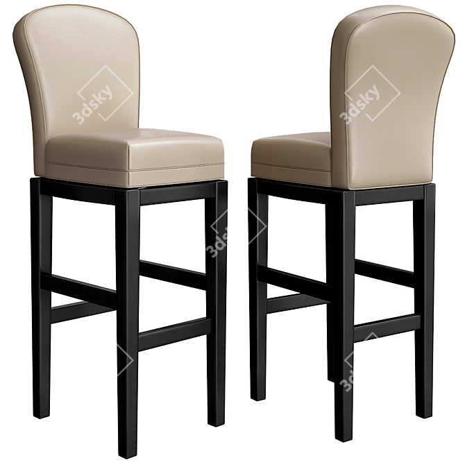 Elegant Hattie Memory Swivel Stool 3D model image 1