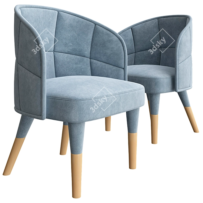 Elegant Emma Lounge Chair 3D model image 1