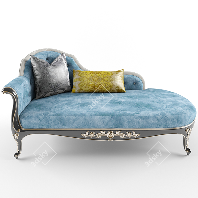 Elegant Quilted Marquise with Pillows 3D model image 1